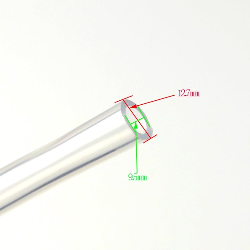 BXQINLENX 3/8" X 1/2" (9.5X12.7mm) خرطوم تبريد الماء لنظام تبريد الكمبيوتر CPU CO2 ليزر 3.3 قدم (1 متر)(شفاف) - Image 3